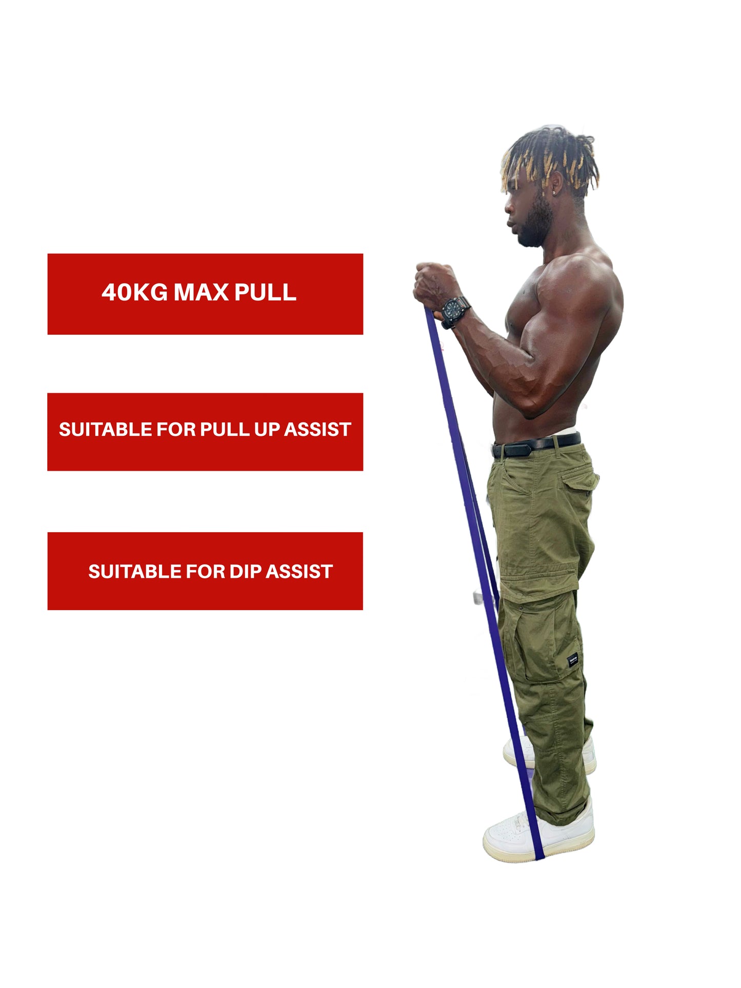 4 set 40kg - 10kg heavy duty resistance bands